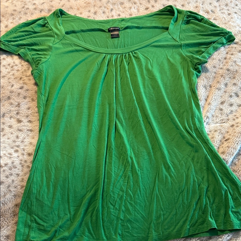 Maurices Vibrant Green Short Sleeve Top